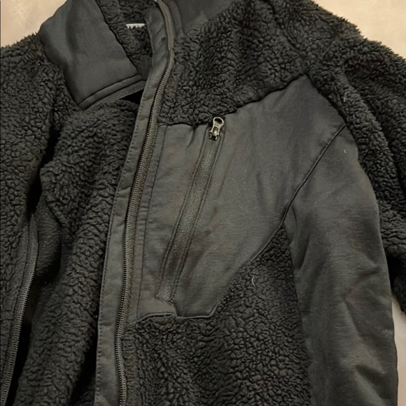 Black Teddy Jacket Plush Fleece Stand-Up Collar - Picture 6 of 9